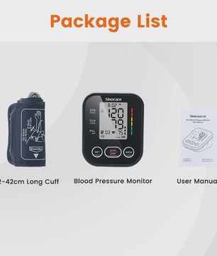 Sinocare ARM-30E+ Automatische Bloeddrukmeter met Hartslagmeter en Lange Manchet