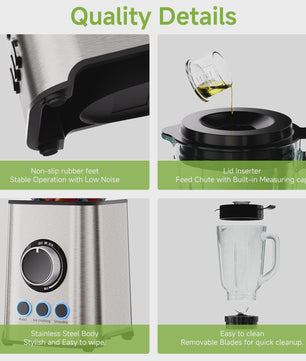 BioloMix 3-in-1 Blender: Krachtige 1300W Smoothie Maker, Grinder & Babyvoeding Blender