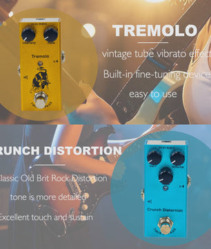 Veelzijdige Gitaarpedaal: Overdrive, Distortion, Chorus, Delay, Tremolo & Analog Delay met True Bypass