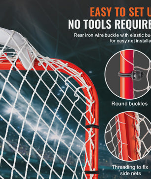Professionele Hockey Goal 72" met Backstop Targets - Draagbaar Indoor/Outdoor Oefennet