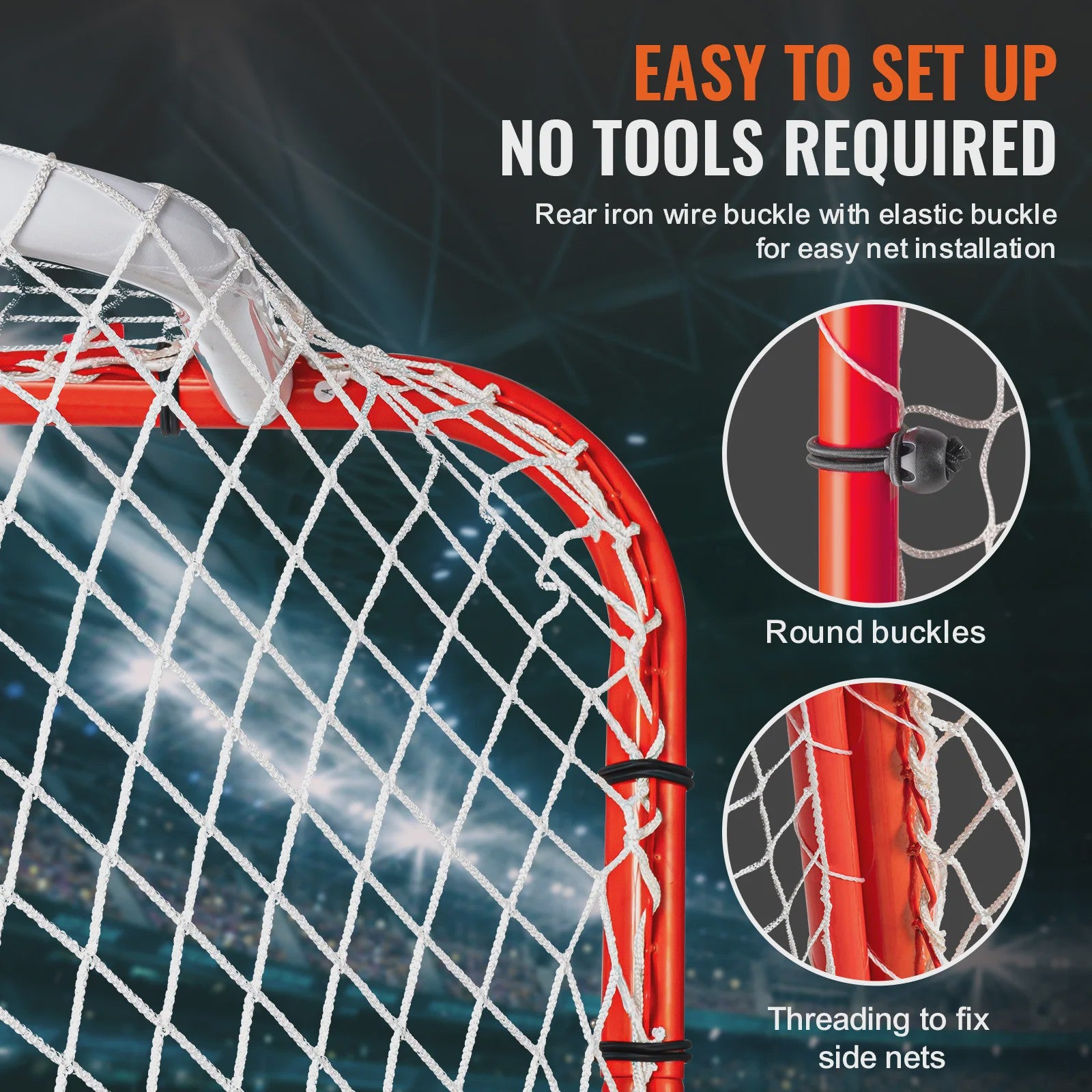 Professionele Hockey Goal 72" met Backstop Targets - Draagbaar Indoor/Outdoor Oefennet