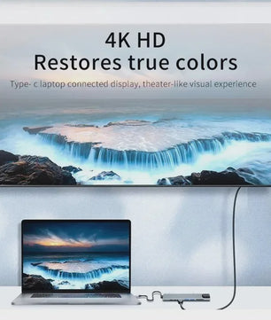 8-in-1 USB-C Hub: 4K HDMI, RJ45 Ethernet, SD/TF Kaartlezer & PD Snelladen