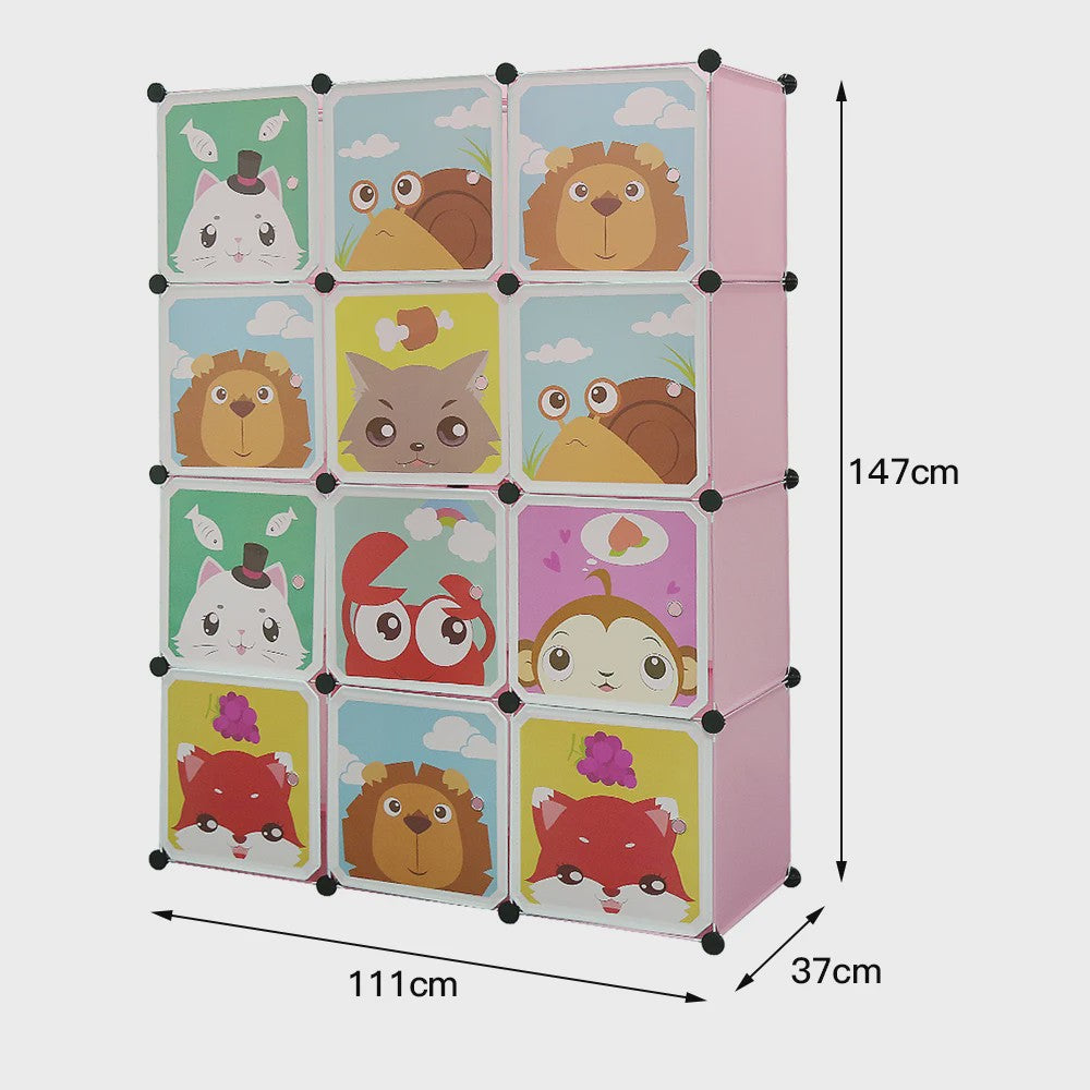 Kinder Kledingkast Uitbreidbaar met Deuren & Hangers - 111x37x147 cm