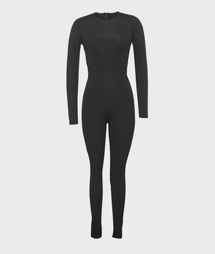 Dames Jumpsuit met O-hals en Rits - Skinny Fit, Lange Mouwen - Perfect voor Fitness & Yoga