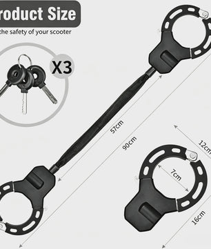 Verstelbaar Kettingslot met Manchet Design - Anti-diefstal Beveiliging voor Scooters, Fietsen en Motoren