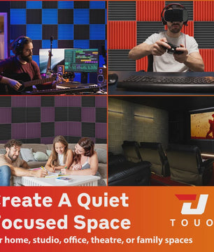TOUO Akoestisch Schuim Panelen - Geluidsisolatie & Absorptie voor Studio, KTV, Kantoor (6-24 Stuks)