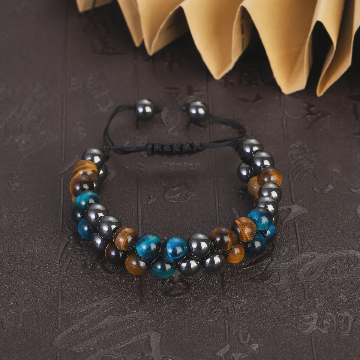 Handgemaakte Tijgeroog & Blauwe Steen Armband - Natuursteen Kralen (8mm)