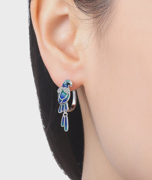 Exquise 925 Sterling Zilveren Oorbellen: Kolibrie & Papegaai - Mode Sieraden