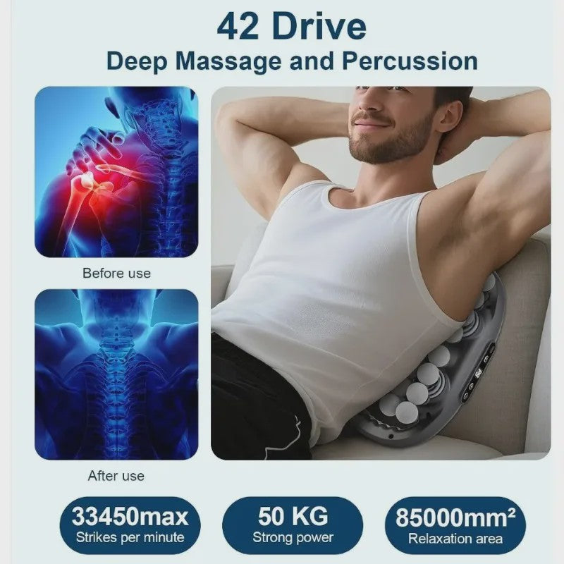 Draadloze Massage Gun met 42 Kopper, 9 standen & Intensiteiten voor Spierpijn Verlichting