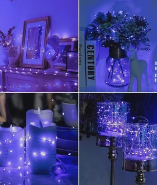 Sfeervolle Batterij-Aangedreven LED Snoerlichtjes met Koperdraad - 10-100 LED
