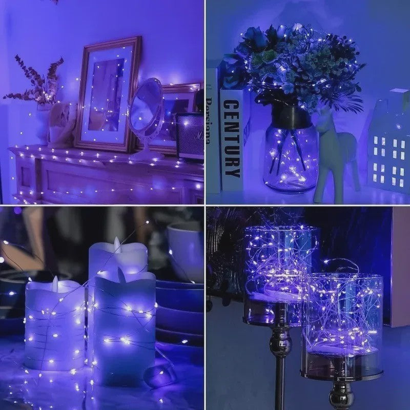 Sfeervolle Batterij-Aangedreven LED Snoerlichtjes met Koperdraad - 10-100 LED