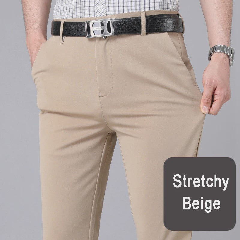 Heren Smart Casual Broek - Stretchy & Sneldrogend voor Lente/Herfst