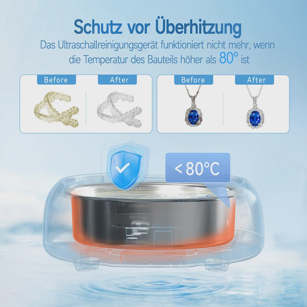 KUNPHY Ultrasone Reiniger 600ml - Voor Brillen, Sieraden & Gebitsreiniging