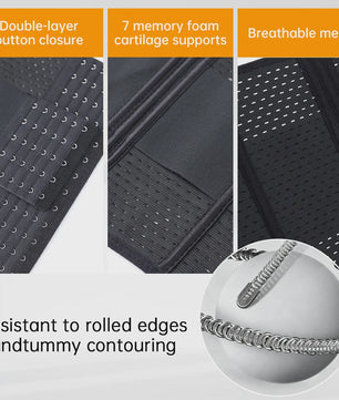 Verstelbare Waist Trainer Korset met Dubbele Banden en Rits - Tummy Control & Rugondersteuning