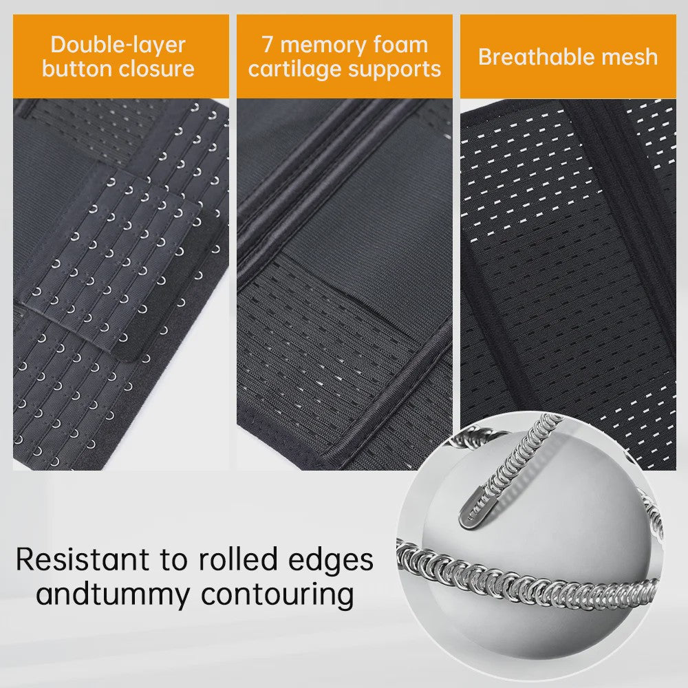 Verstelbare Waist Trainer Korset met Dubbele Banden en Rits - Tummy Control & Rugondersteuning