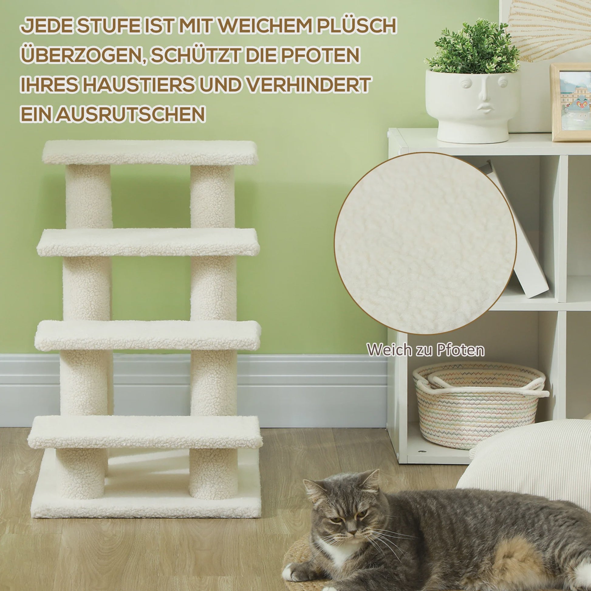 4-Taps Huisdier Trappetje - Comfortabele Klimhulp voor Katten en Honden
