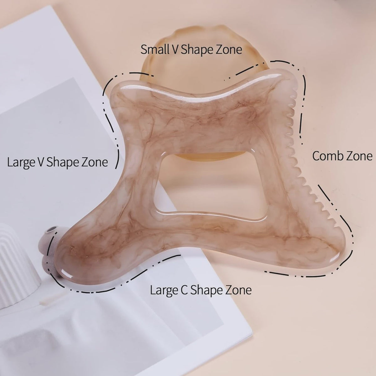 Grote Resin Gua Sha Schraper voor Lichaam en Gezicht - Lymfedrainage & Cellulitis Massage