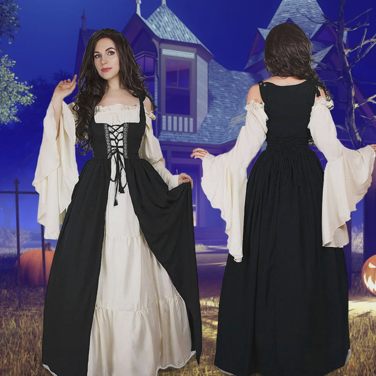 Middeleeuwse Jurk Dames - Vintage Ierse Kostuum voor Cosplay, Feest & Dans