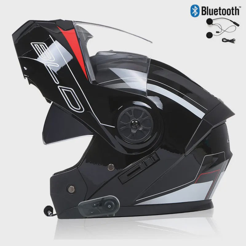 Modulaire Motorhelm Unisex met Dubbel Vizier & Bluetooth - DOT Gecertificeerd
