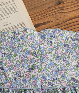 Zomerse Blauwe Bloemen Jurk voor Baby Meisjes - Koreaanse Stijl met Strikjes