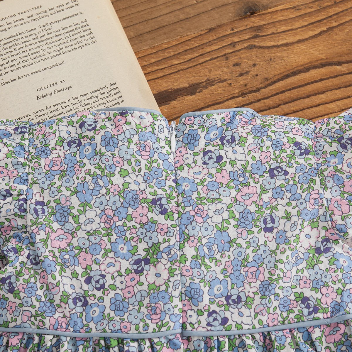 Zomerse Blauwe Bloemen Jurk voor Baby Meisjes - Koreaanse Stijl met Strikjes