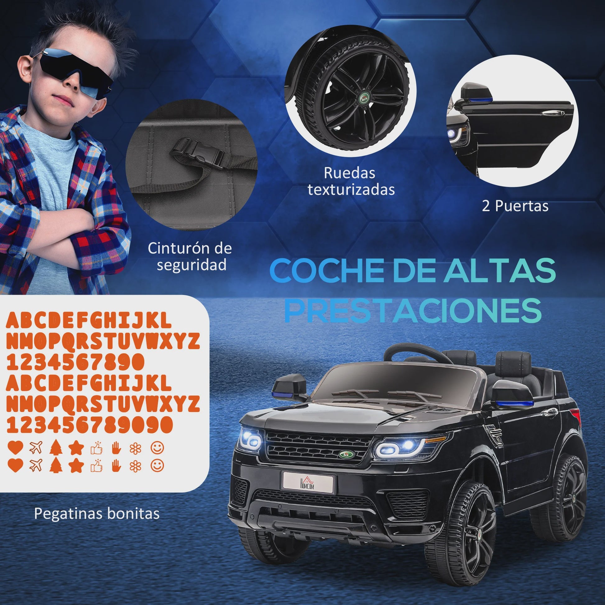 Elektrische Kinderauto met Afstandsbediening - 12V, 2 Motoren, Zwart (3-6 Jaar)
