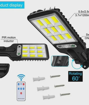 Krachtige LED Solar Buitenlamp met Bewegingssensor - Tuin, Terras, Garage