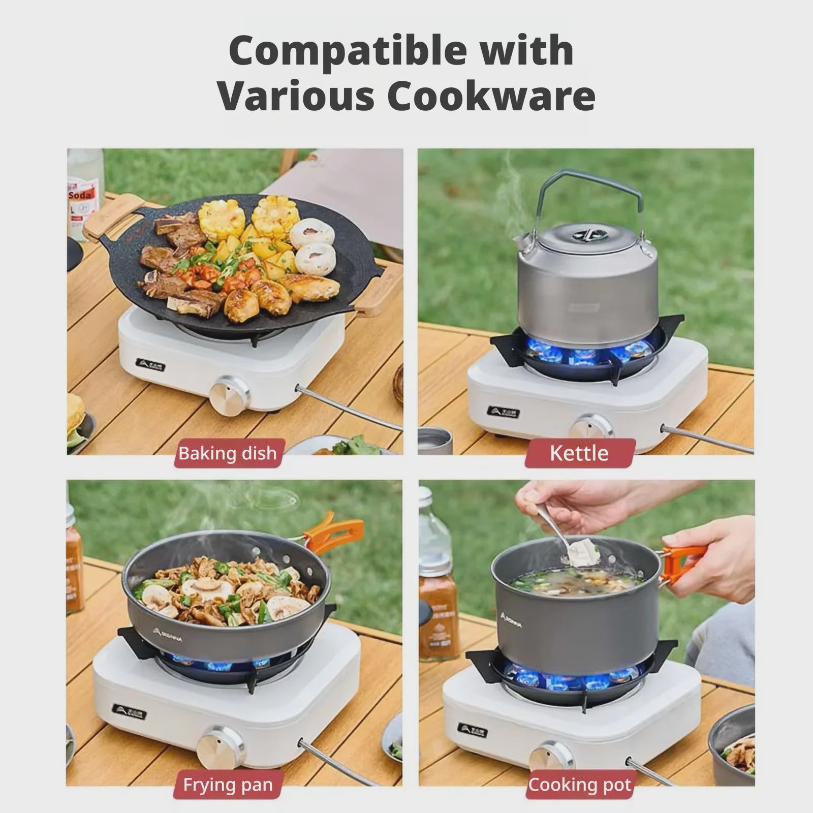 Krachtige 10000W Split-Type Campingbrander - Draagbaar & Winddicht voor Buiten BBQ