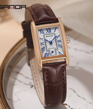 SANDA 1116 Elegante Dameshorloge Rechthoekig - Waterdicht & Stijlvol