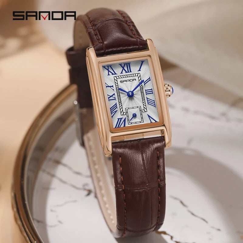 SANDA 1116 Elegante Dameshorloge Rechthoekig - Waterdicht & Stijlvol