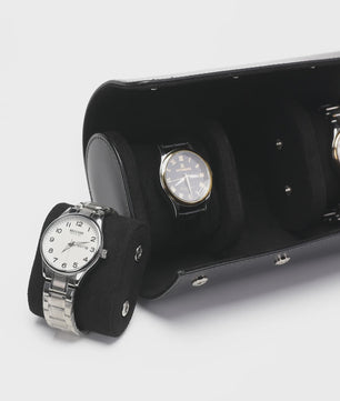 Luxe Leren Horlogeroller - Opvouwbare Reisbox voor 1, 2 of 3 Horloges