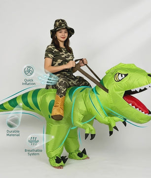 Opblaasbaar T-Rex Kostuum - Draak Rijden Dinosaurussen Outfit voor Kinderen