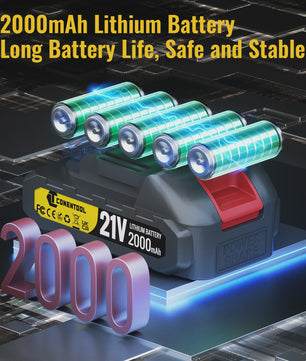 Krachtige 21V Accu Grastrimmer 15000RPM - Inklapbaar, met 5 Bladen & Makita 18V Batterij Compatibel - Snoerloze Bosmaaier & Onkruidtrimmer