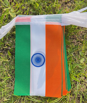 Vlaggenlijn India - 20 Stuks Vlaggetjes 14x21cm - Feestelijke Decoratie