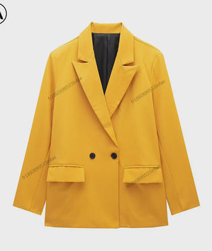 Dames Blazer met Zakken - Stijlvolle Dubbelzijdige Vintage Look
