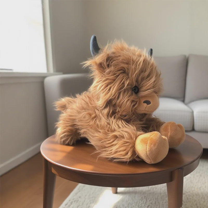 Zachte Pluche Koe Knuffel (25cm) - Schotse Hooglander Speelgoed voor Kinderen & Decoratie