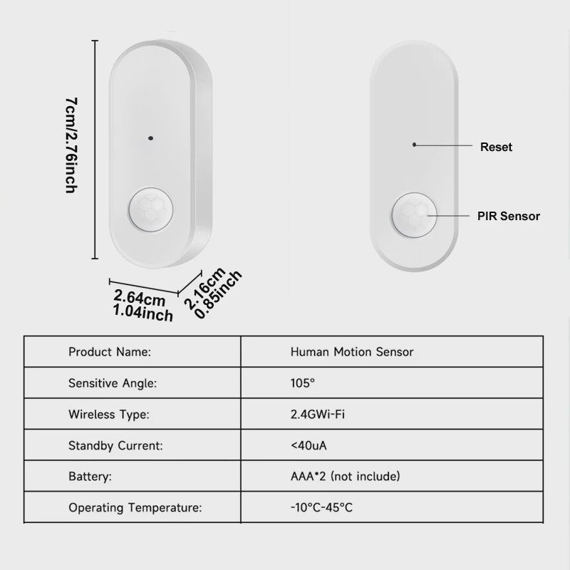Tuya WiFi PIR Bewegingsmelder - Slimme Home Beveiliging met Smart Life App