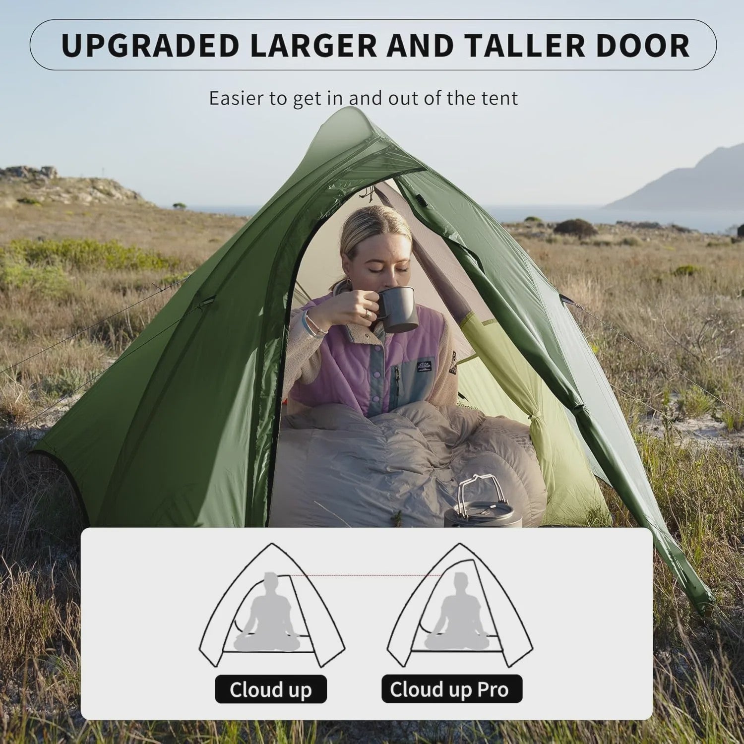 Naturehike Cloud Up Pro 1-Persoons Lichtgewicht Trekking Tent - Waterdicht & Eenvoudig Op te Zetten