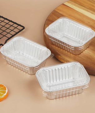 10x Wegwerp Aluminium Bakvormen met Deksel - Rechthoekig voor Cakes, Muffins & Brood