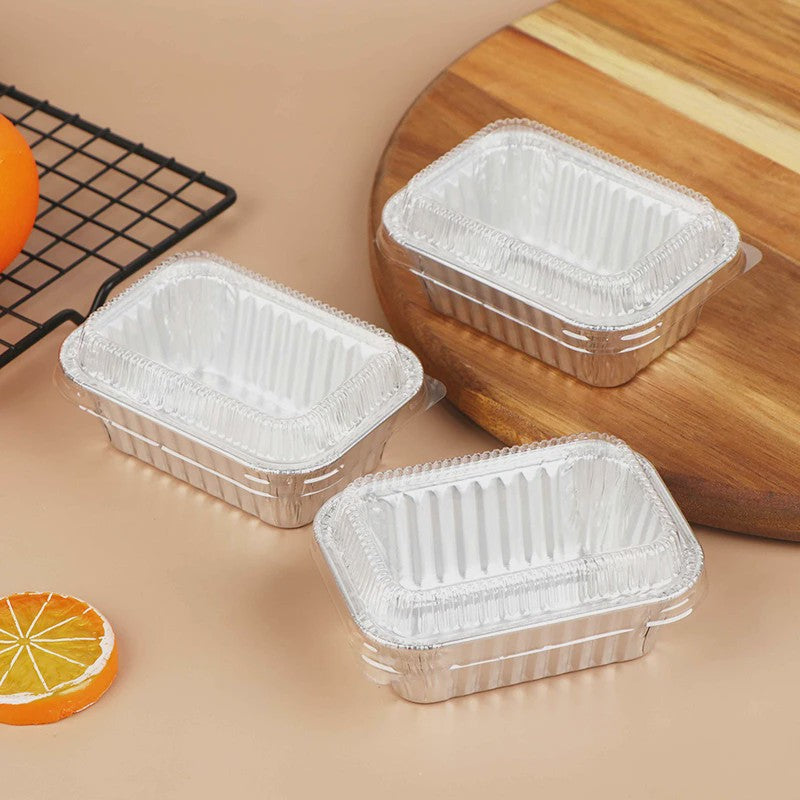 10x Wegwerp Aluminium Bakvormen met Deksel - Rechthoekig voor Cakes, Muffins & Brood