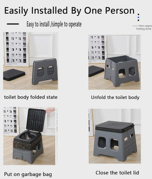 Draagbaar Camping Toilet - Opvouwbaar & Multifunctioneel - Ideaal voor Kamperen, Reizen & Noodgevallen
