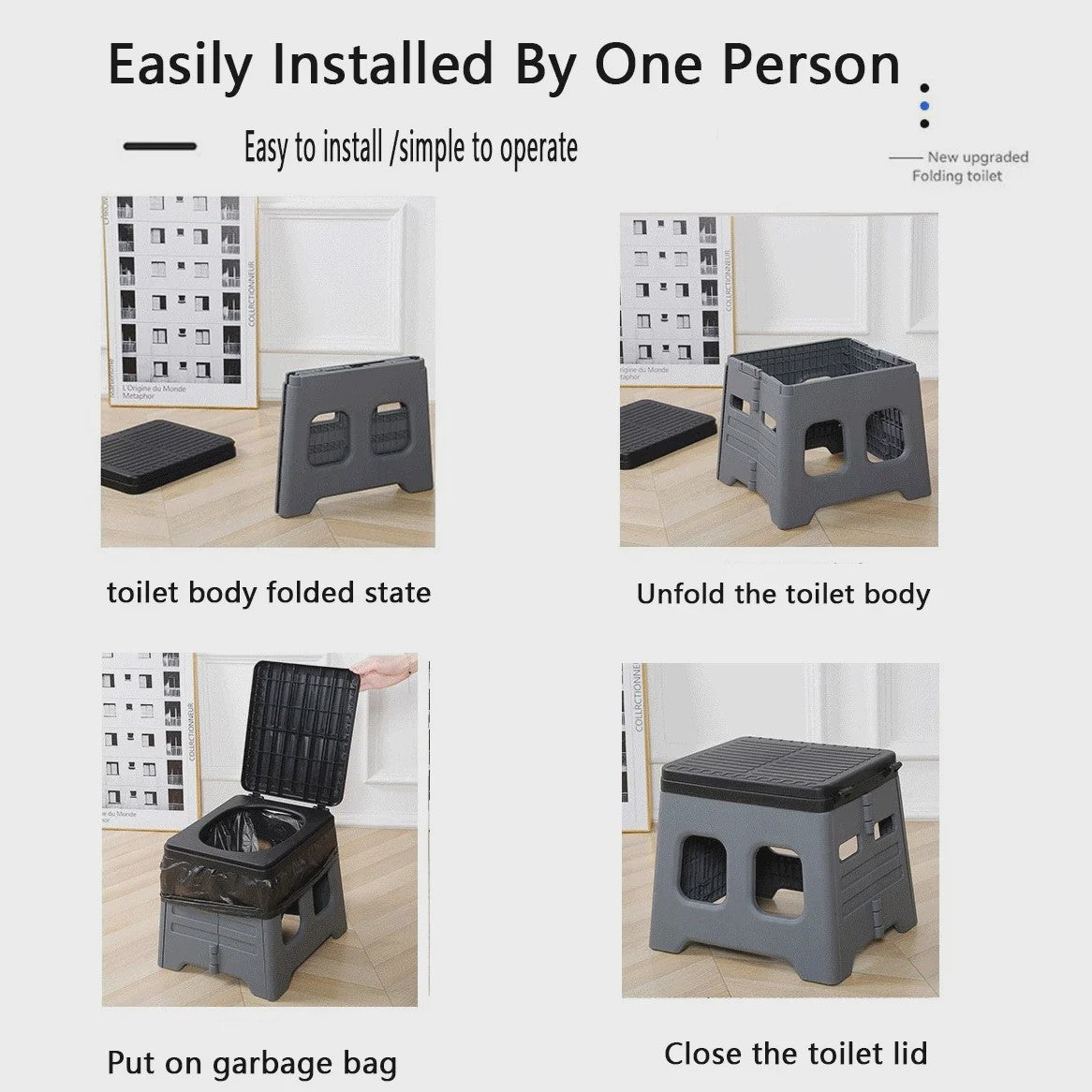 Draagbaar Camping Toilet - Opvouwbaar & Multifunctioneel - Ideaal voor Kamperen, Reizen & Noodgevallen