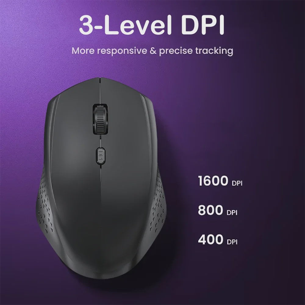 Draadloze Dual-Mode Muis: Bluetooth 5.2 & 2.4G, Oplaadbaar, Stille Kliks voor PC & Laptop