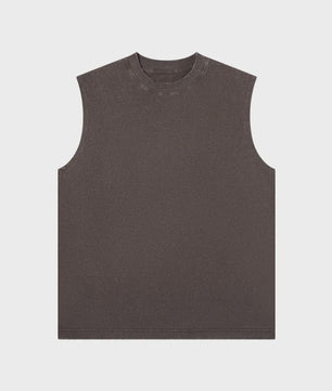 Herenshirt Mouwloos 230g Katoen - Retro Washed & Distressed Look