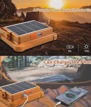 Draagbare Zonne-energie Campinglamp met Statief - Oplaadbaar LED Werklicht voor Noodgevallen