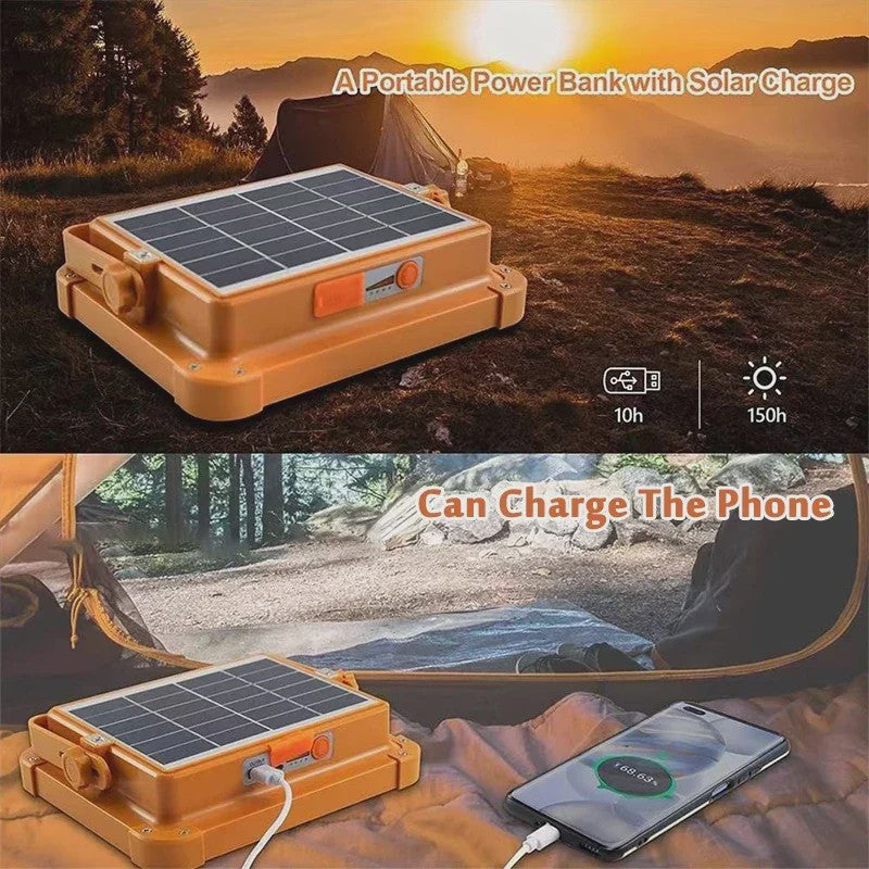 Draagbare Zonne-energie Campinglamp met Statief - Oplaadbaar LED Werklicht voor Noodgevallen