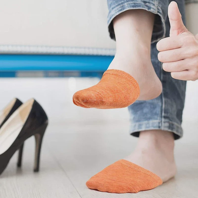 5 Paar Invisible Sokken Dames - Ademend Katoen, Zomer Half Voet Sokjes
