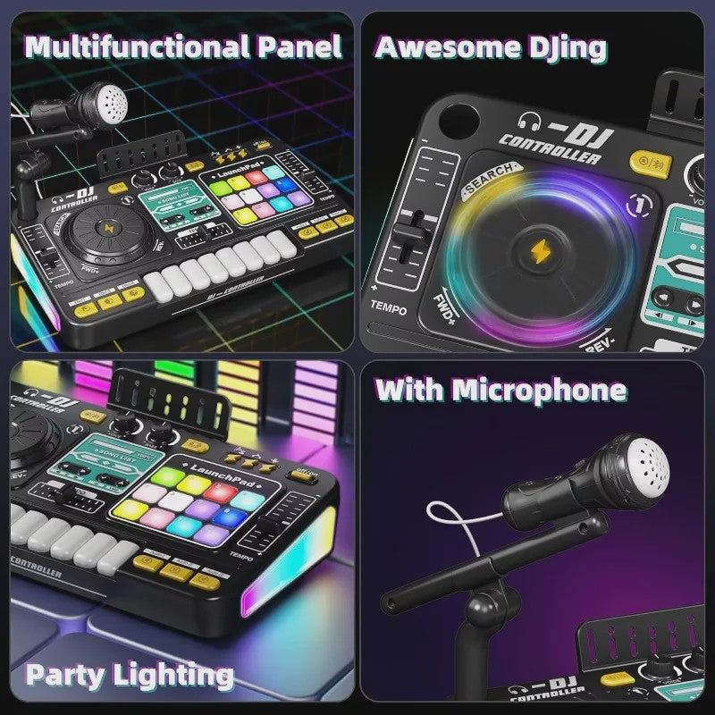 Multifunctionele DJ Mixer Speelgoed voor Kinderen met Bluetooth, Microfoon en Lichteffecten
