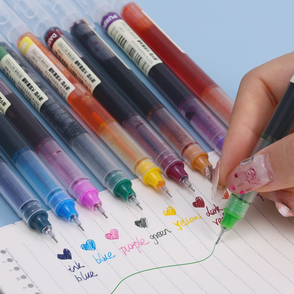 Set van 1-20x Gel Pen Zwart/Blauw/Rood - 0.5mm Naaldpunt voor Studenten & Kantoor