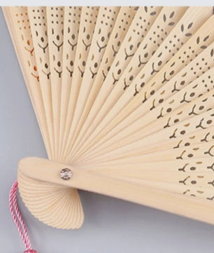Vintage Zijden Vouwbare Handwaaier - Chinees/Japans Bamboe, Perfect voor Dans & Decoratie